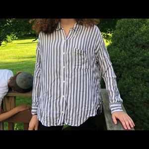 Grey and white blouse